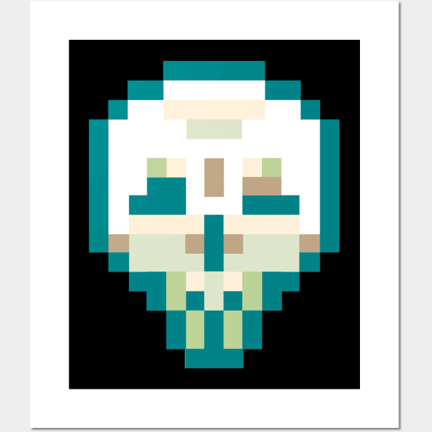 Pixel Skull 8 bit Wall Art by Enickma